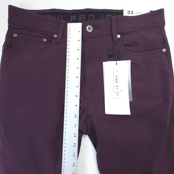 Projek Raw Men's Bungeeflex Pants Size 33 Plum/Prune Stretch Classic Fit NWT - Picture 7 of 10